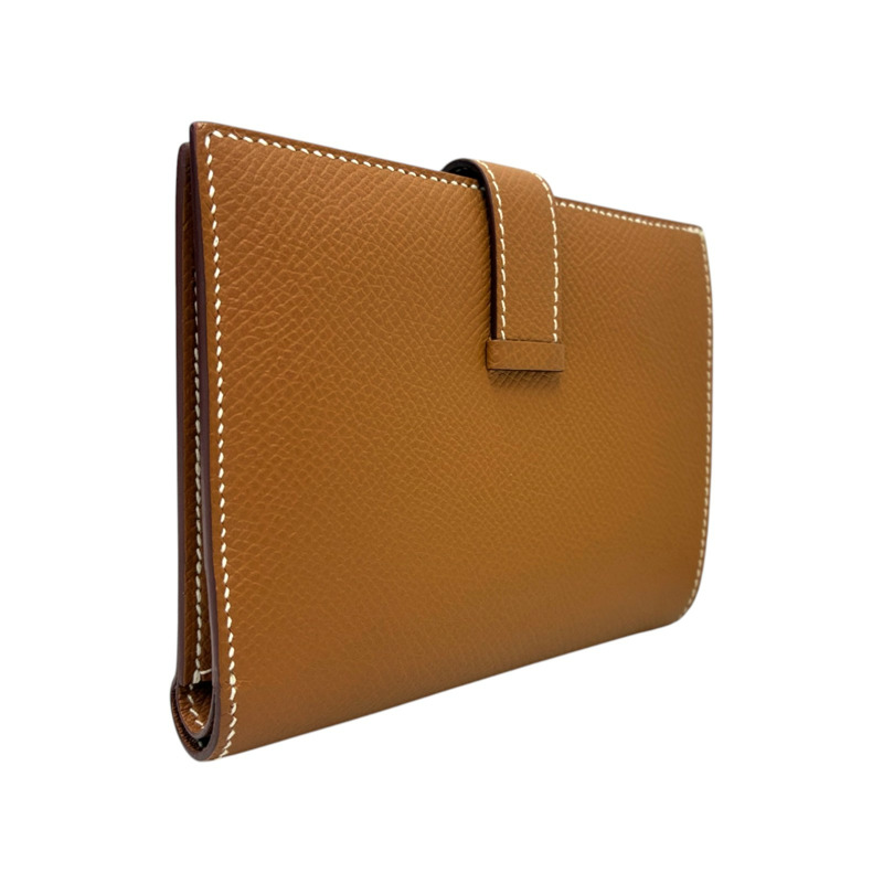 棕色 Epsom 牛皮 Bearn Compace 二折短夾 B刻【HERMES 愛馬仕】 H039790CK-1