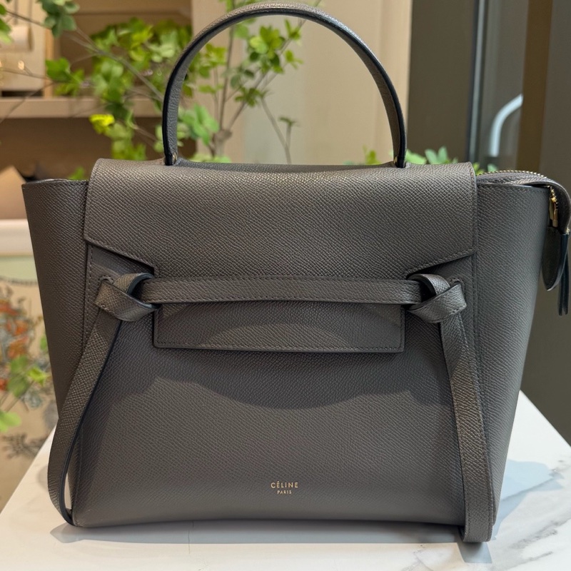 Celine賽琳鯰魚包石墨灰琳Belt micro 底長24-0