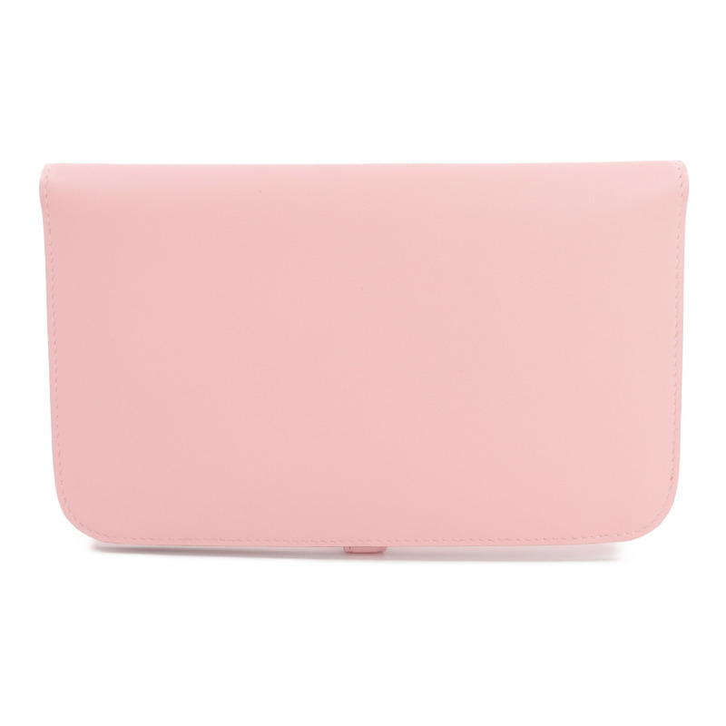 HERMES Swift皮革Dogon GM長錢包Rose Sakura-1