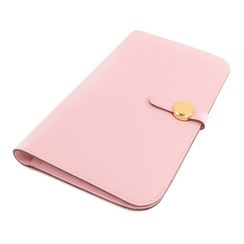 HERMES Swift皮革Dogon GM長錢包Rose Sakura-3