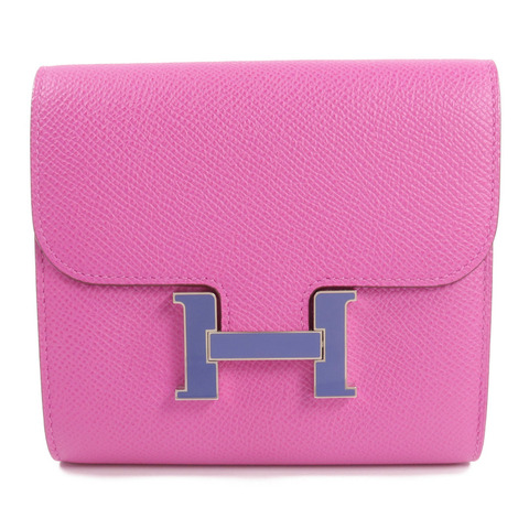 HERMES Epsom皮革Constance Slim Wallet錢包Magnolia