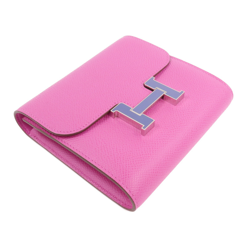 HERMES Epsom皮革Constance Slim Wallet錢包Magnolia-3