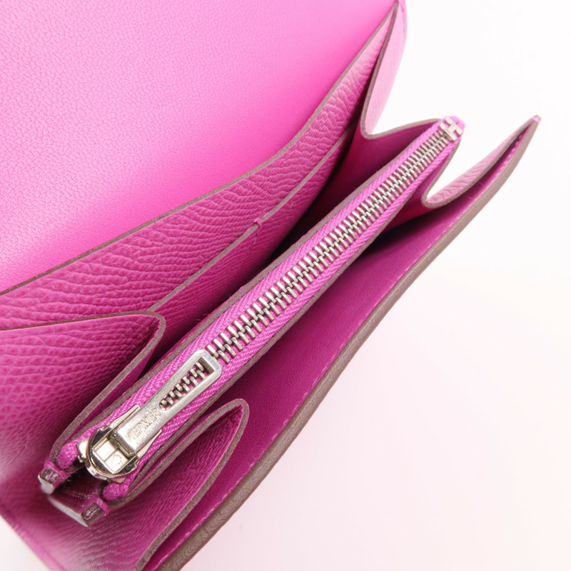 HERMES Epsom皮革Constance Slim Wallet錢包Magnolia-6