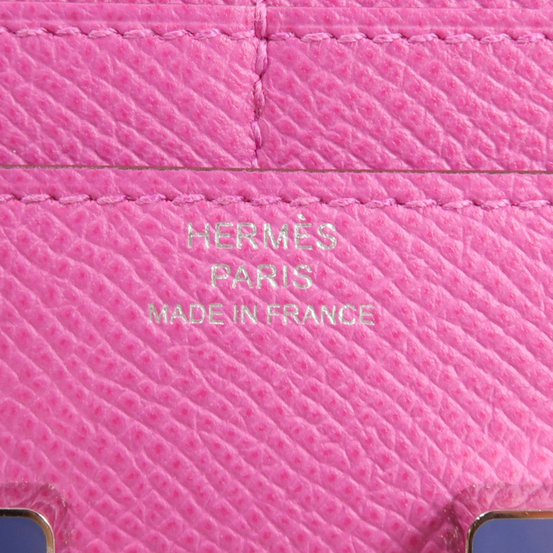 HERMES Epsom皮革Constance Slim Wallet錢包Magnolia-8