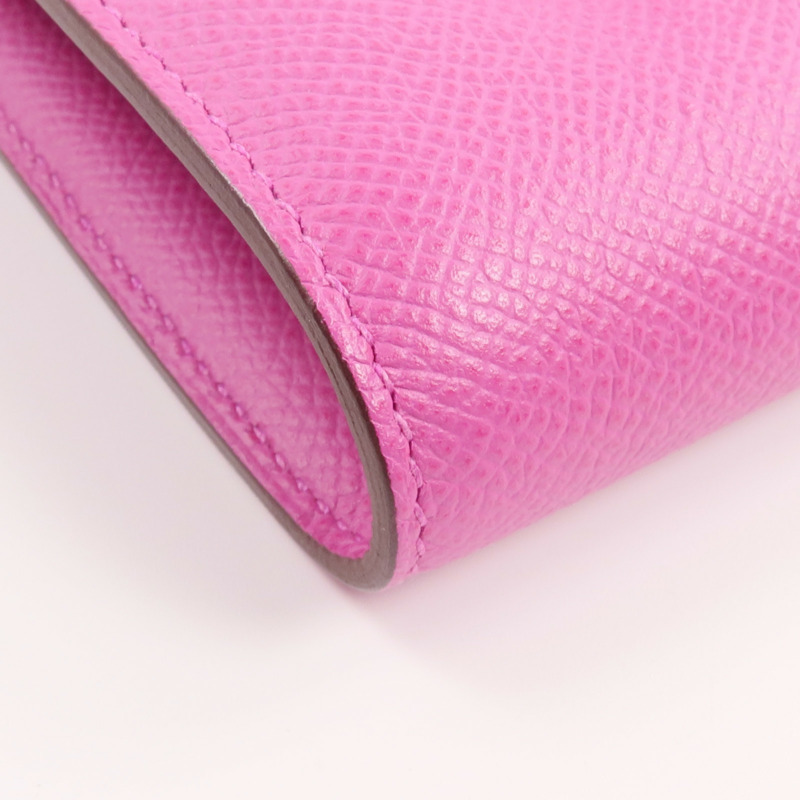 HERMES Epsom皮革Constance Slim Wallet錢包Magnolia-13