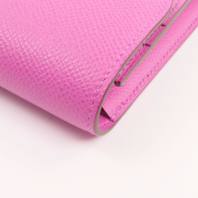 HERMES Epsom皮革Constance Slim Wallet錢包Magnolia-15