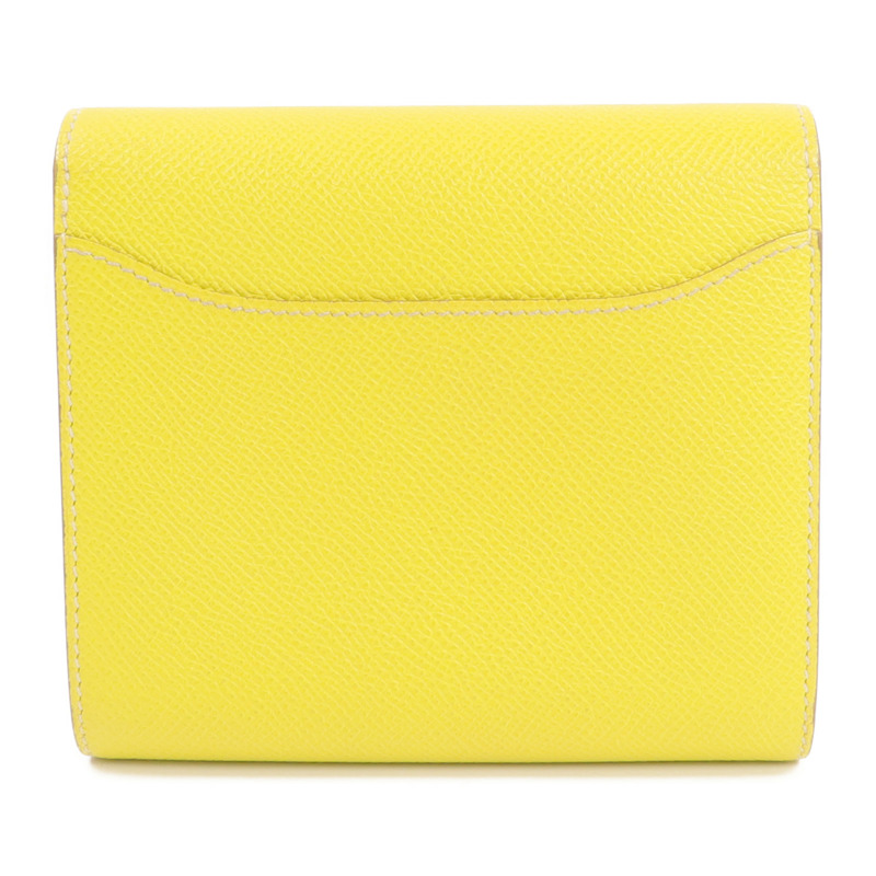 HERMES Epsom皮革Constance Slim Wallet錢包Lime-1