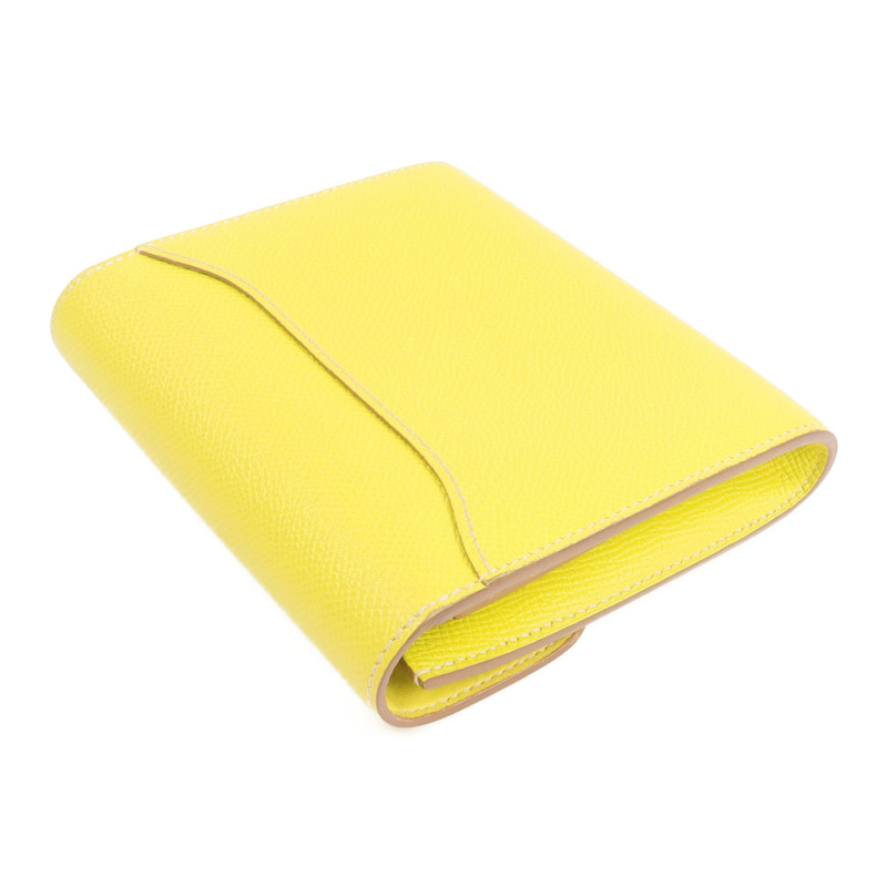 HERMES Epsom皮革Constance Slim Wallet錢包Lime-3