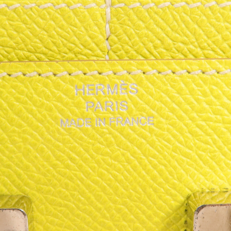 HERMES Epsom皮革Constance Slim Wallet錢包Lime-7