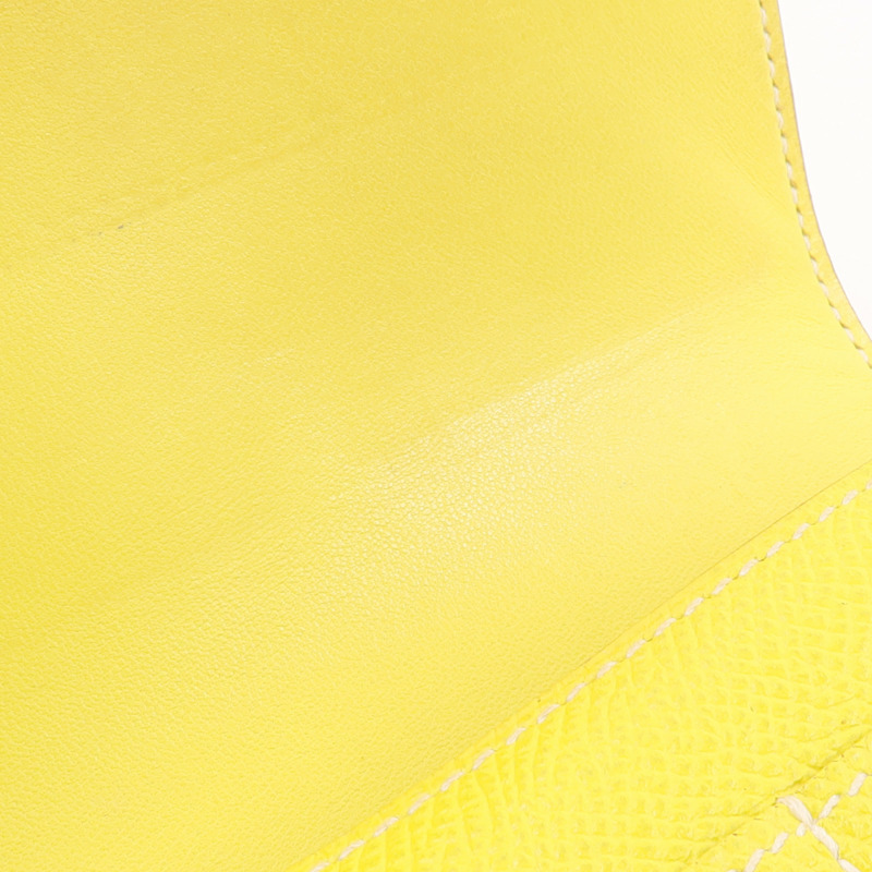 HERMES Epsom皮革Constance Slim Wallet錢包Lime-15