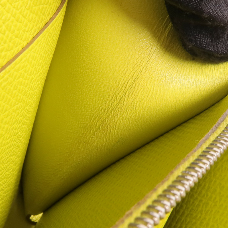 HERMES Epsom皮革Constance Slim Wallet錢包Lime-16