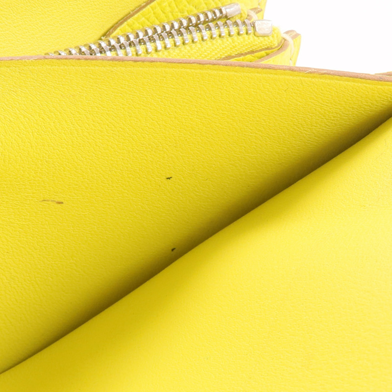HERMES Epsom皮革Constance Slim Wallet錢包Lime-17