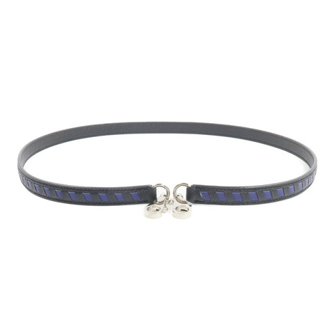 HERMES Epsom皮革Shoulder Strap肩帶Noir/Bleu Saphir