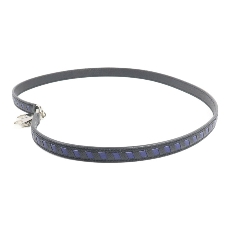 HERMES Epsom皮革Shoulder Strap肩帶Noir/Bleu Saphir-1