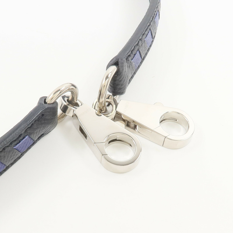 HERMES Epsom皮革Shoulder Strap肩帶Noir/Bleu Saphir-3