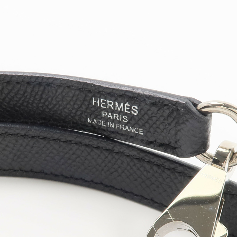HERMES Epsom皮革Shoulder Strap肩帶Noir/Bleu Saphir-4