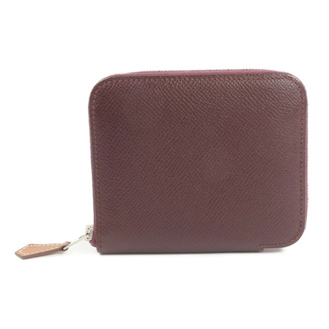 HERMES Epsom皮革Silk'In Compact Wallet錢包Bordeaux