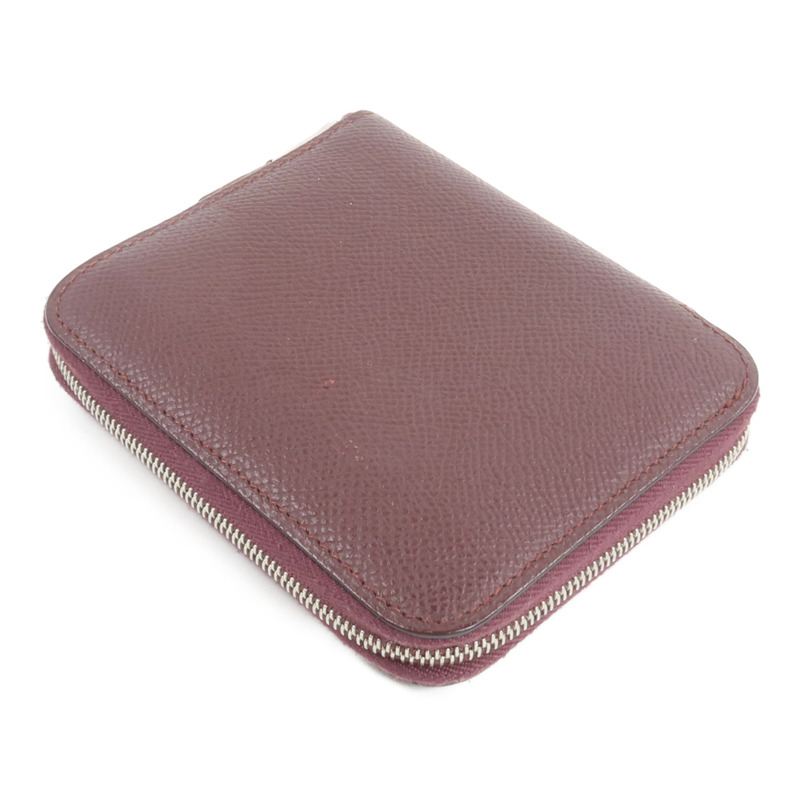 HERMES Epsom皮革Silk'In Compact Wallet錢包Bordeaux-4