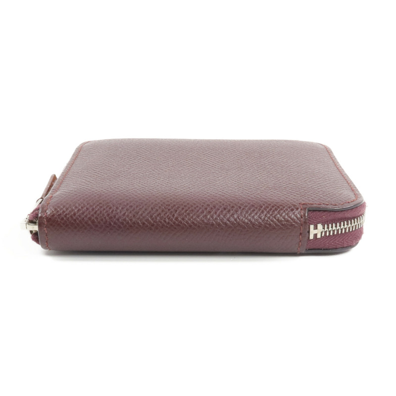 HERMES Epsom皮革Silk'In Compact Wallet錢包Bordeaux-5