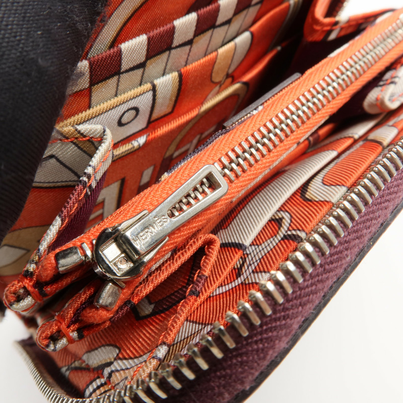 HERMES Epsom皮革Silk'In Compact Wallet錢包Bordeaux-8