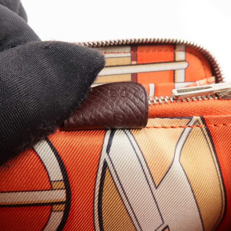 HERMES Epsom皮革Silk'In Compact Wallet錢包Bordeaux-10