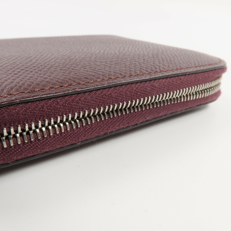 HERMES Epsom皮革Silk'In Compact Wallet錢包Bordeaux-12