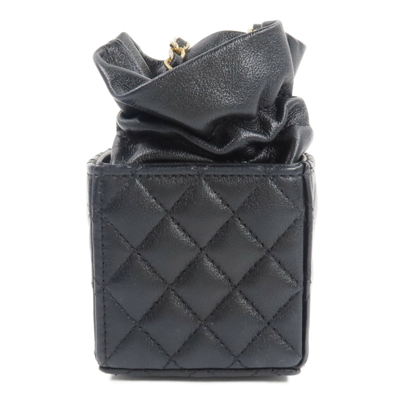 CHANEL 牛皮皮革Mini Drawstring Bucket Bag鏈帶肩背袋-1