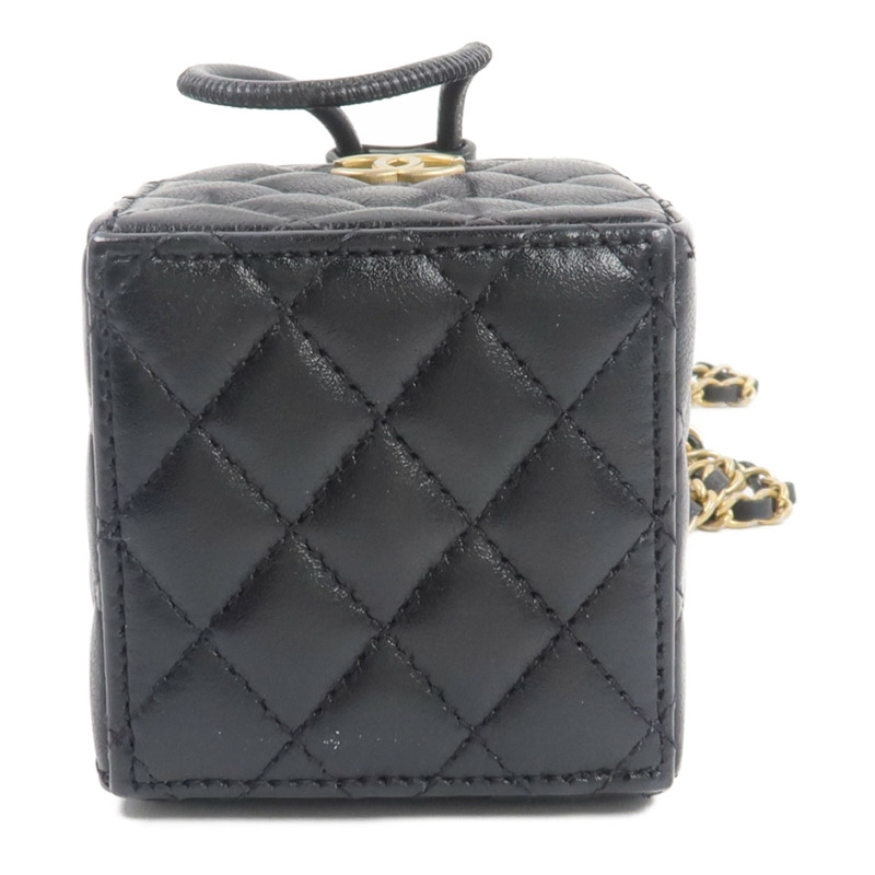 CHANEL 牛皮皮革Mini Drawstring Bucket Bag鏈帶肩背袋-3
