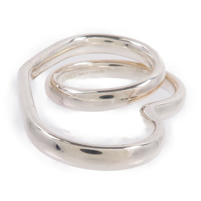 HERMES 925純銀Bague Double Vertige Coeur MM戒指-3