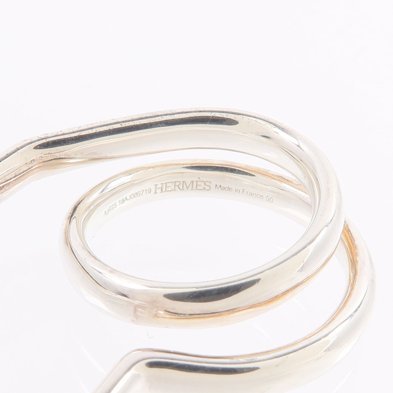 HERMES 925純銀Bague Double Vertige Coeur MM戒指-4