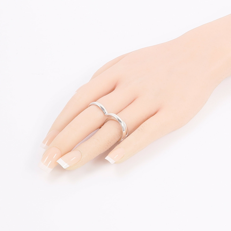 HERMES 925純銀Bague Double Vertige Coeur MM戒指-6