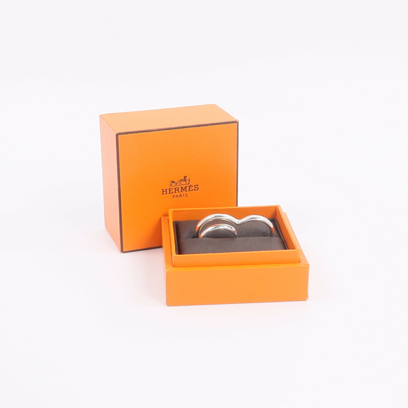 HERMES 925純銀Bague Double Vertige Coeur MM戒指-7