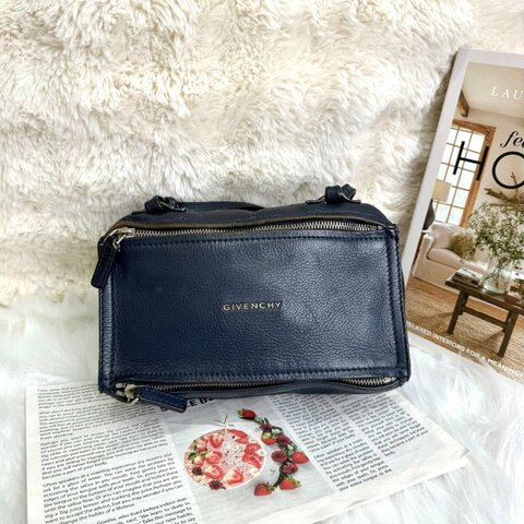Givenchy Pandora 潘多拉 藍色 牛皮 小號 銀扣