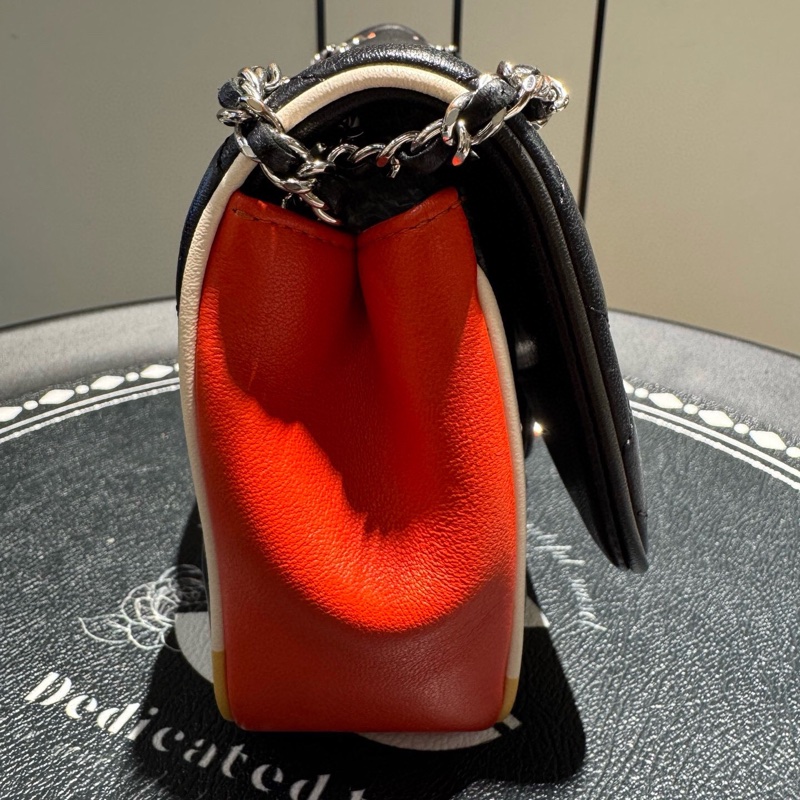 CHANEL 香奈兒 Cuba Color 古巴系列 CF牛皮銀扣 拼色 單肩斜挎包-5
