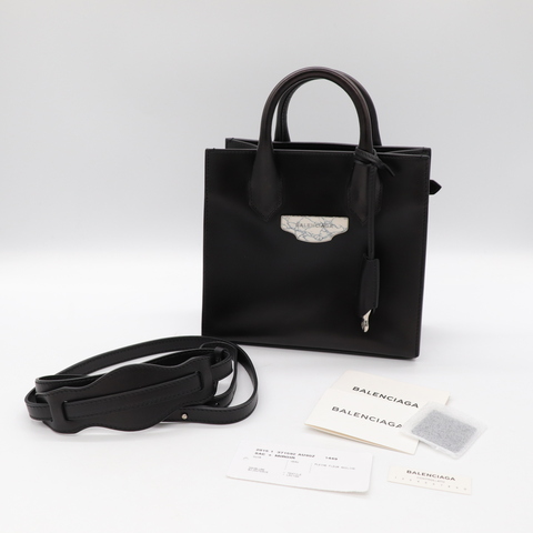 BALENCIAGA 黑色素色小托特包