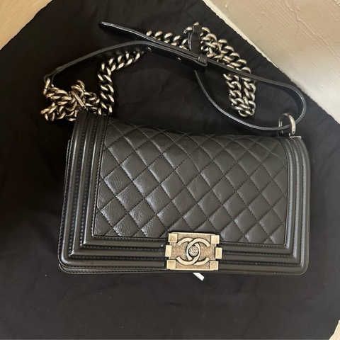 香奈兒Chanel Leboy 25 黑銀