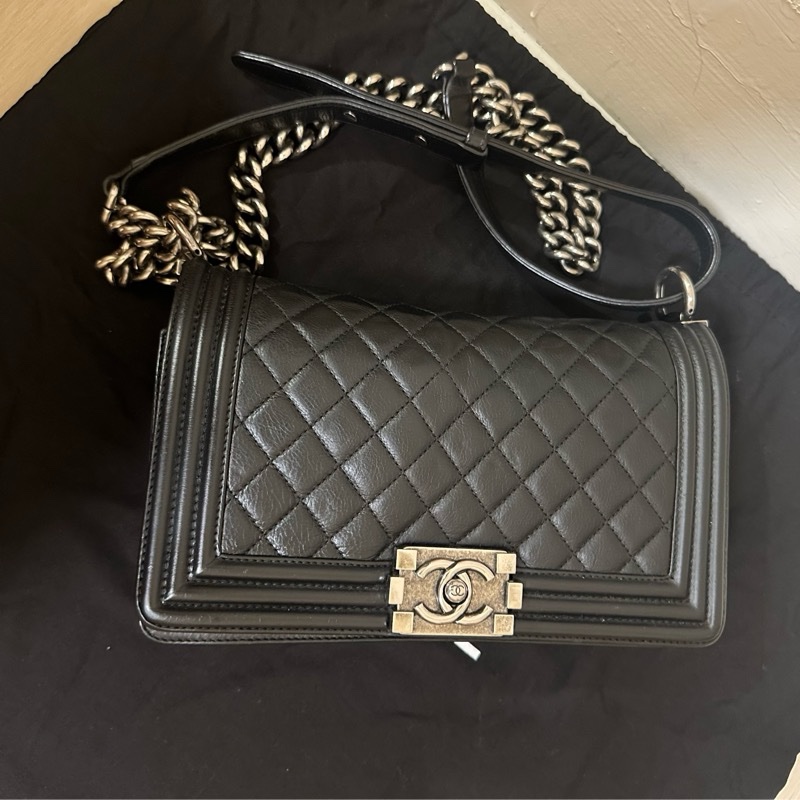 香奈兒Chanel Leboy 25 黑銀-0