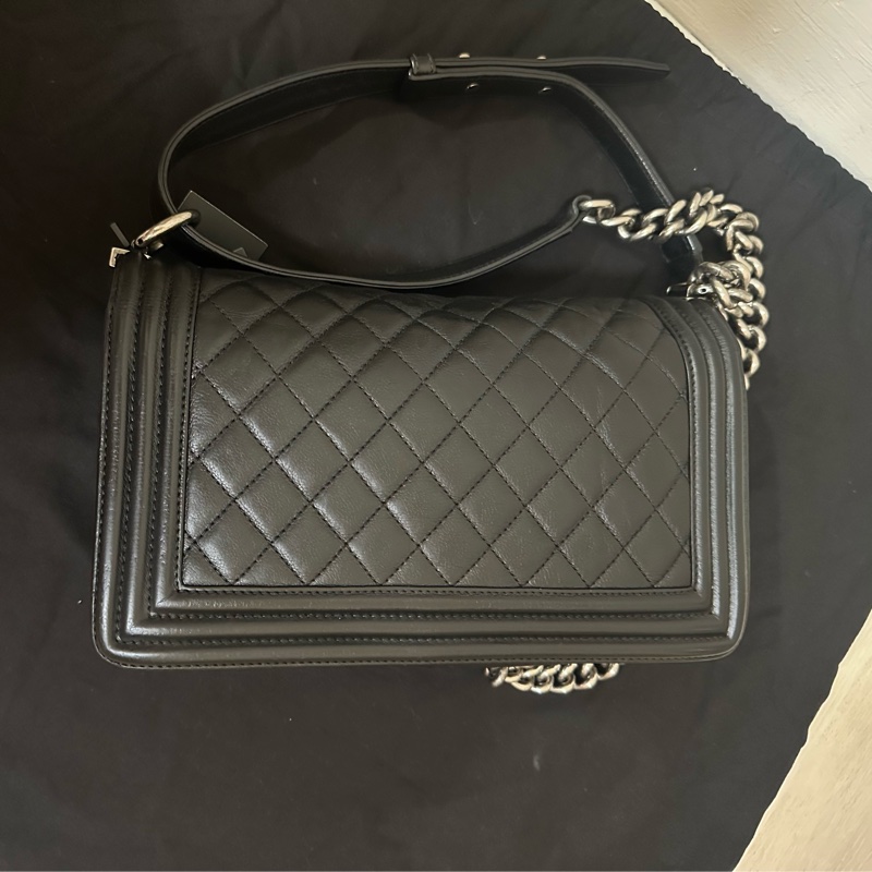 香奈兒Chanel Leboy 25 黑銀-7