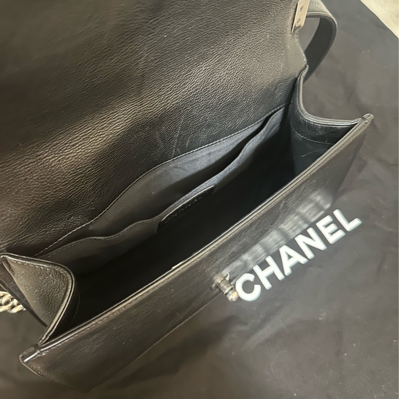 香奈兒Chanel Leboy 25 黑銀-9