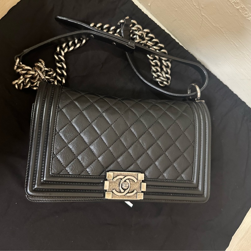 香奈兒Chanel Leboy 25 黑銀-15