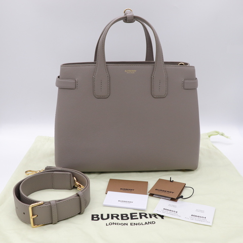 BURBERRY 大象灰手提肩背拼色托特包