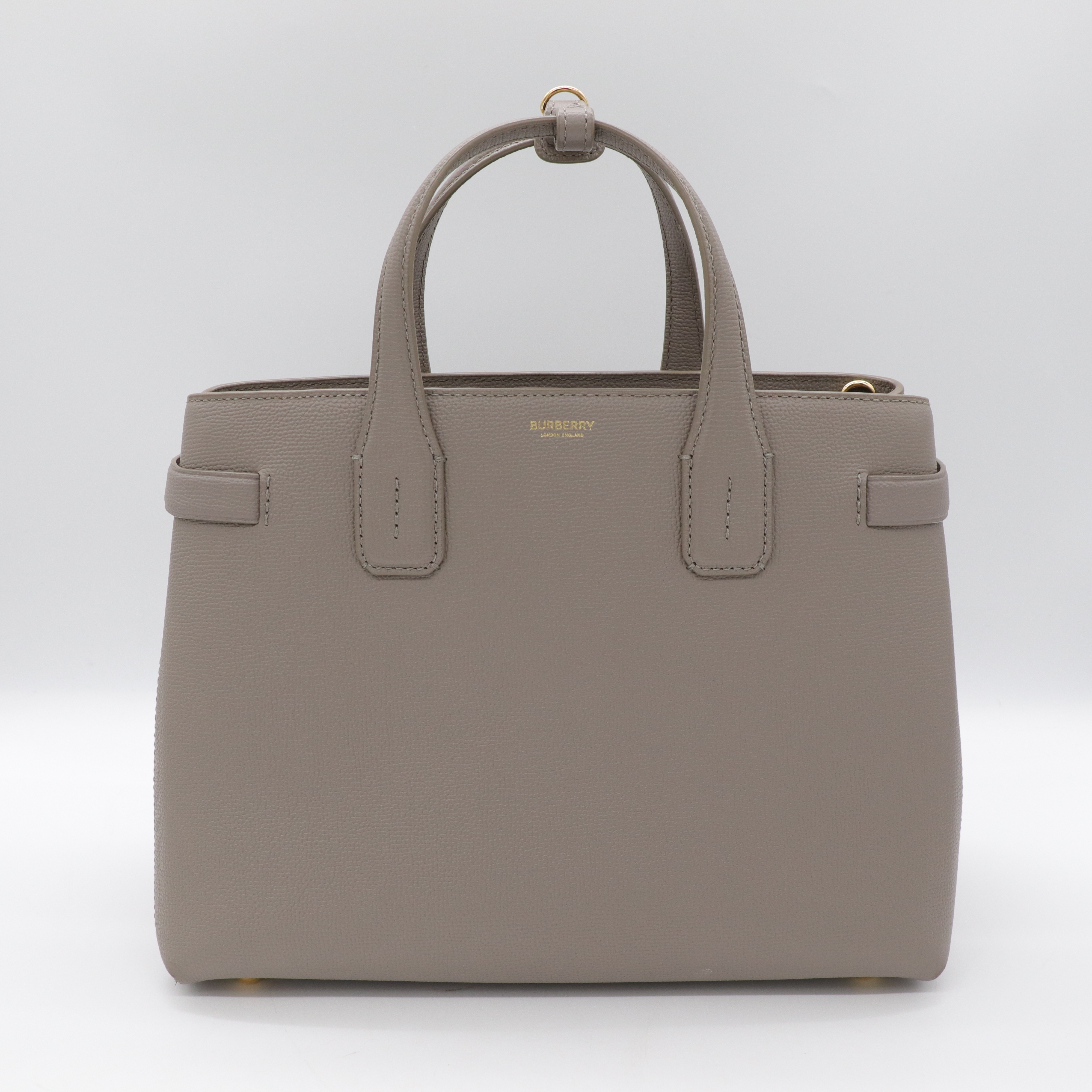 BURBERRY 大象灰手提肩背拼色托特包-1