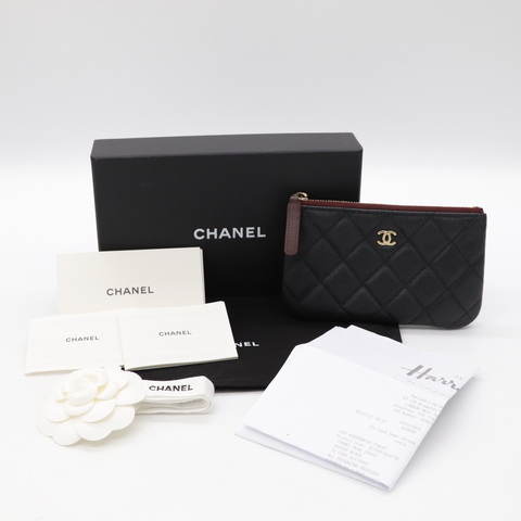 CHANEL 一字魚子醬皮零錢包