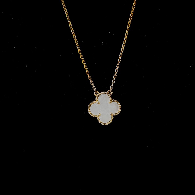 梵克雅寶/Van Cleef & Arpels Alhambra 四葉草白貝母吊墜 玫瑰金 中號-0