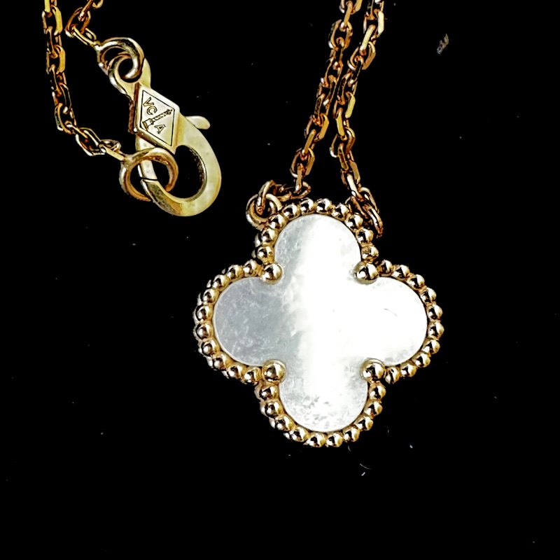 梵克雅寶/Van Cleef & Arpels Alhambra 四葉草白貝母吊墜 玫瑰金 中號-2