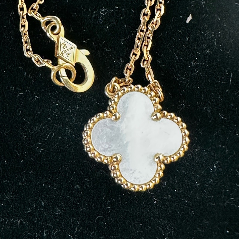 梵克雅寶/Van Cleef & Arpels Alhambra 四葉草白貝母吊墜 玫瑰金 中號-3