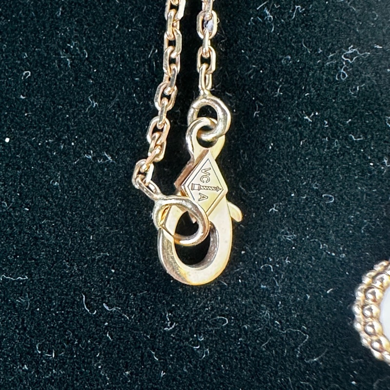 梵克雅寶/Van Cleef & Arpels Alhambra 四葉草白貝母吊墜 玫瑰金 中號-4
