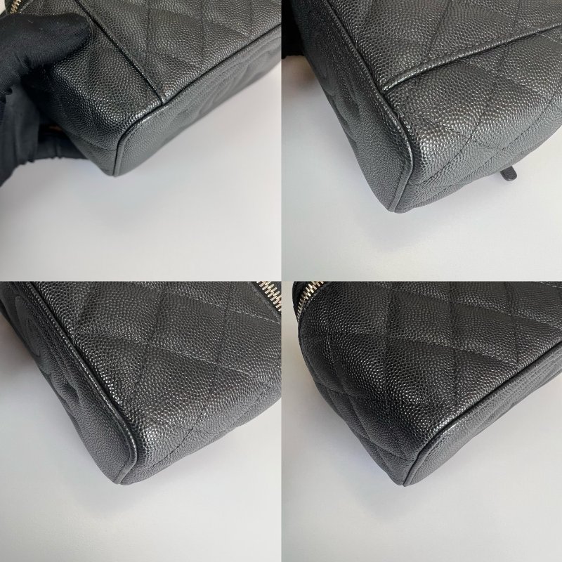 CHANEL 二合一長方形化妝包荔枝黑 AP3376/晶片款-16