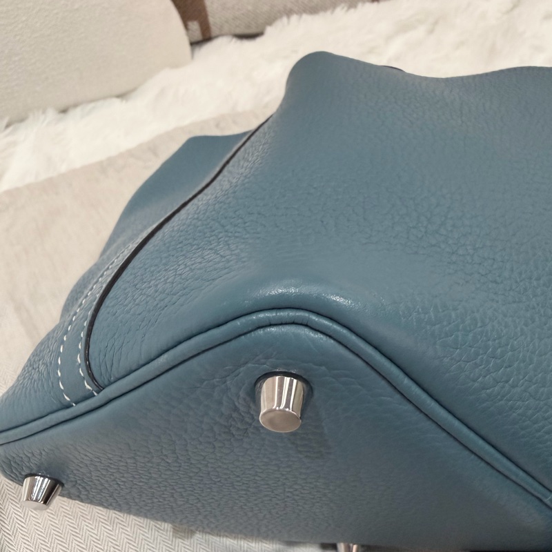 Hermes/ Picotin 18/ 框Q/ 牛仔藍銀扣/ TC-7
