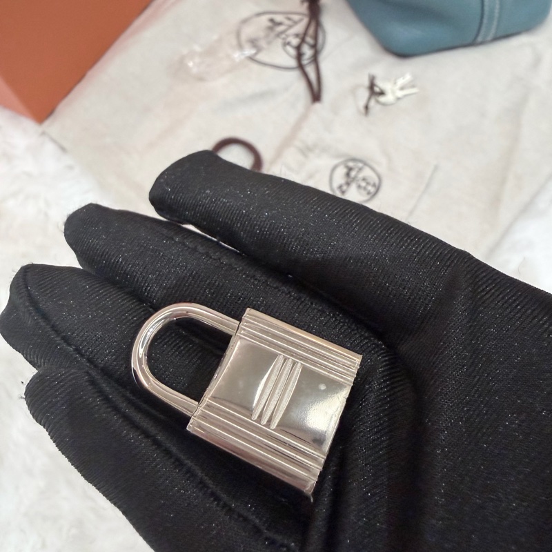 Hermes/ Picotin 18/ 框Q/ 牛仔藍銀扣/ TC-17